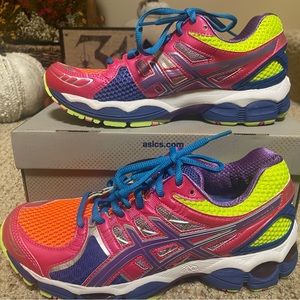 Women’s Asics gel-nimbus lite bright/grape/pink running shoe size 7.5